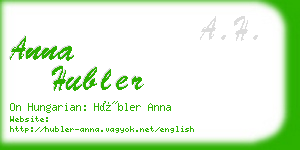 anna hubler business card